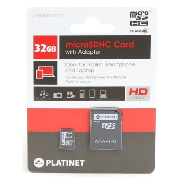 Platinet microSDHC 32GB Class 10+adapter SD