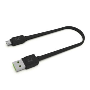 Green Cell Kabel Przewód matte Micro USB Płaski 25 cm z obsługą szybkiego ładowa