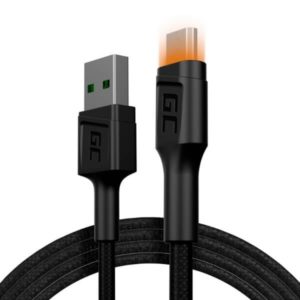 Green Cell Kabel Przewód   Ray USB - Micro USB 200cm z pomarańczowym podświetlen